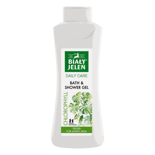 Natural Chlorophyll Bath & Shower Gel for Sensitive Skin – Biały Jeleń by Pollena – 750 ml
