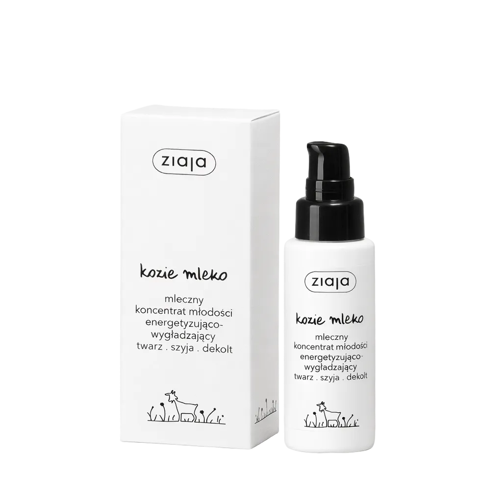 Ziaja skincare product with packaging on a white background