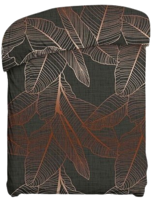 Cotton Essential Duvet Cover + 1 Pillowcase (copper leaves)