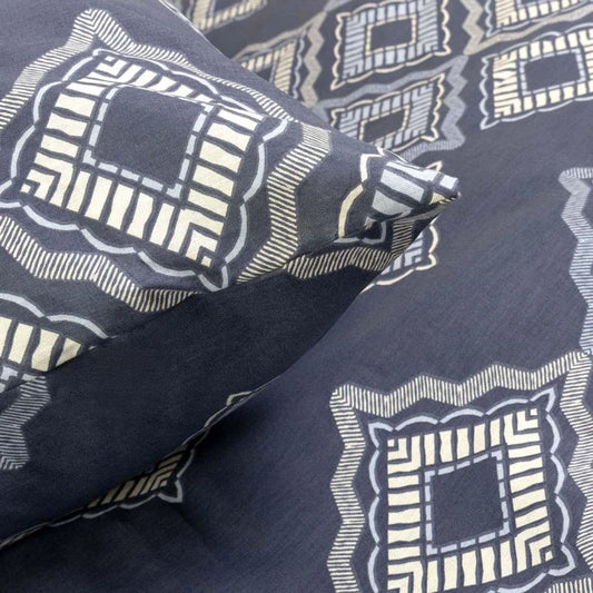 Cotton Family Comfort Duvet Cover + 1 Pillowcase (Dora – Dark Blue)