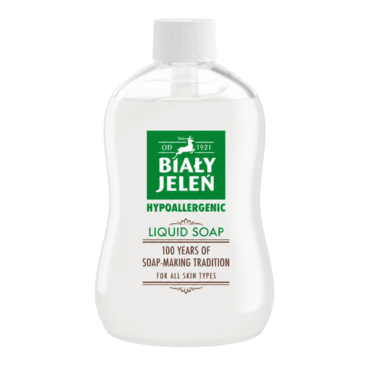 Hypoallergenic Liquid Soap Refill for Sensitive Skin – Biały Jeleń by Pollena – 500 ml