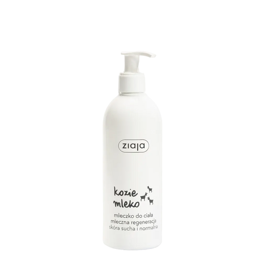 Ziaja Milky Regeneration moisturising body lotion in a pump bottle
