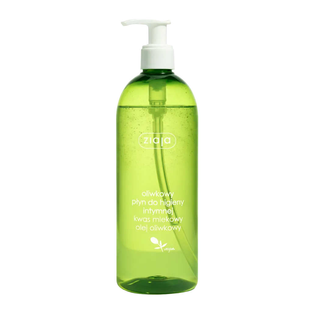 Ziaja vegan olive intimate wash with a convenient pump dispenser