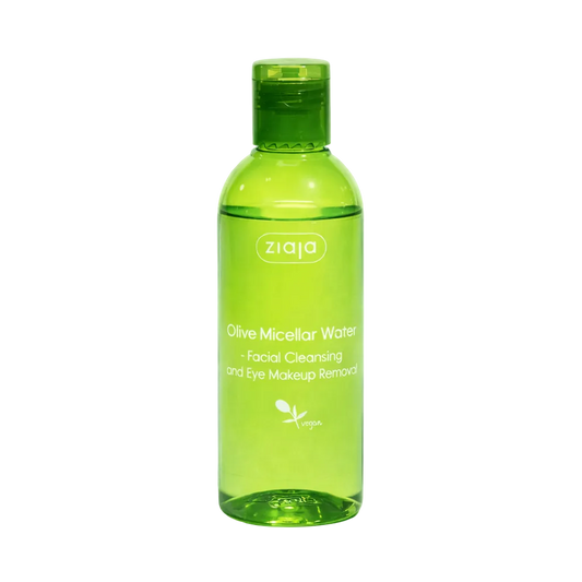 Ziaja Olive vegan micellar water for facial cleansing and eye makeup removal