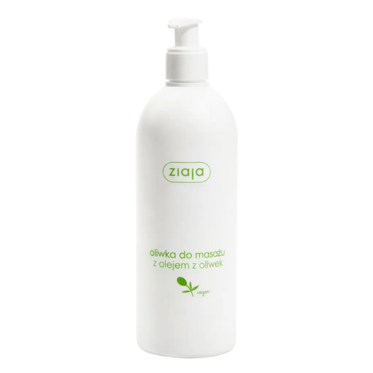 Ziaja Olive massage oil in a convenient pump bottle