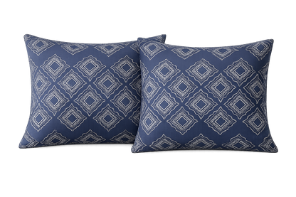 Cotton Family Comfort Duvet Cover + 2 Pillowcase (Dora – Dark Blue)