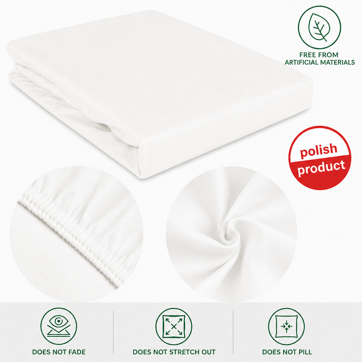 Luxury Satin Fitted Bedsheet – White