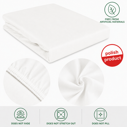 Luxury Satin Fitted Bedsheet – White
