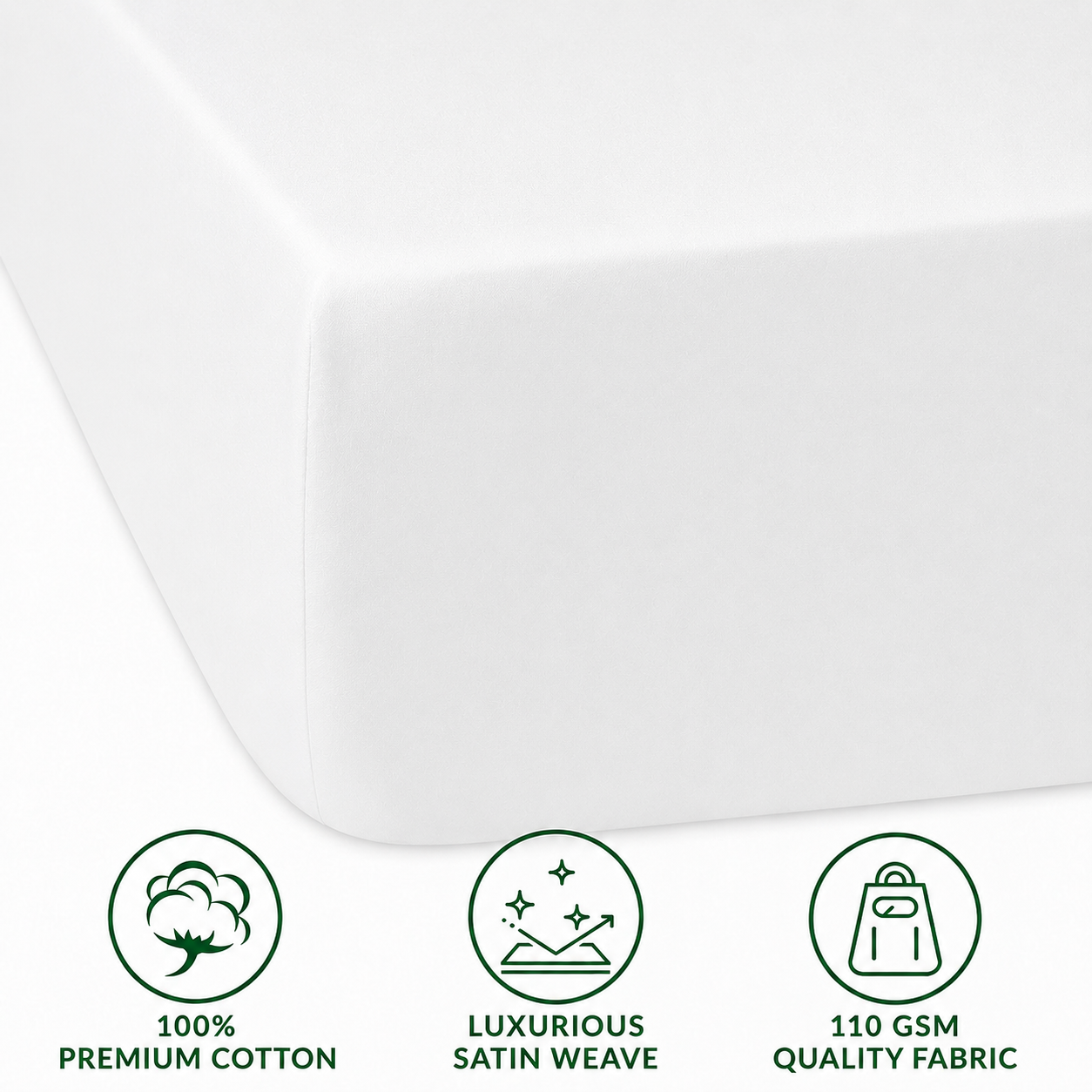 Luxury Cotton Flat Bed Sheet – White
