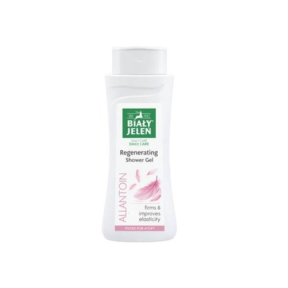 Biały Jelen regenerating shower gel bottle on a white background