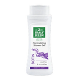 Biały Jelen Biotin normalizing shower gel bottle on a light gray background