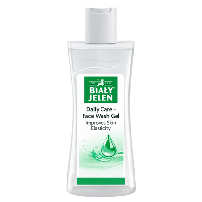 Bialy Jelen face wash gel bottle on a white background