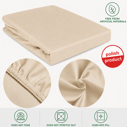 Luxury Satin Fitted Bedsheet – Beige