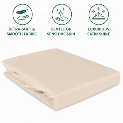 Luxury Satin Flat Bed Sheet – Beige