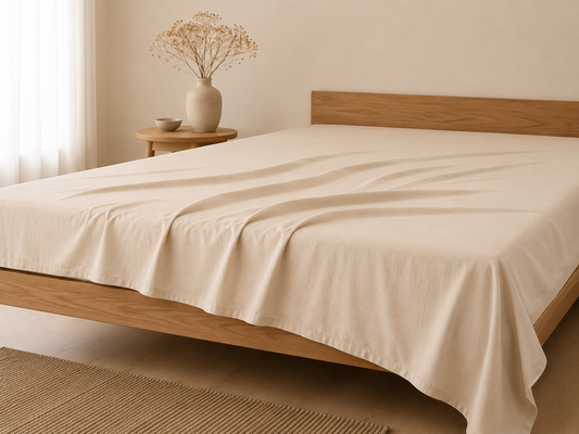 Luxury Cotton Flat Bed Sheet – Blue