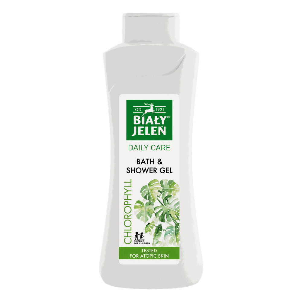 Natural Chlorophyll Bath & Shower Gel for Sensitive Skin – Biały Jeleń by Pollena – 750 ml