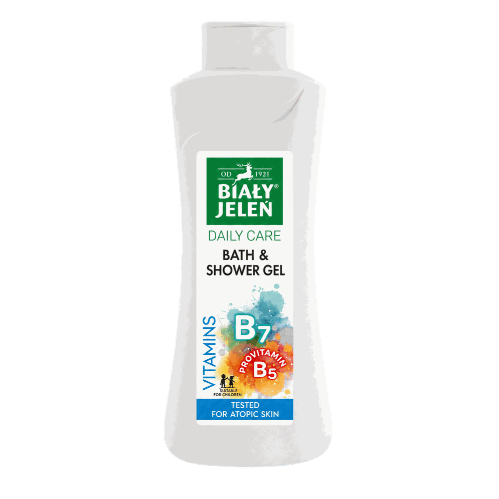 Hypoallergenic Bath & Shower Gel with Vitamins A, E & F – 750 ml | Biały Jeleń by Pollena