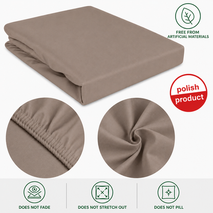 Luxury Cotton Fitted Bed Sheet – Dark Beige