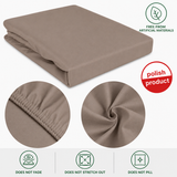 Luxury Satin Flat Bed Sheet – Dark Beige