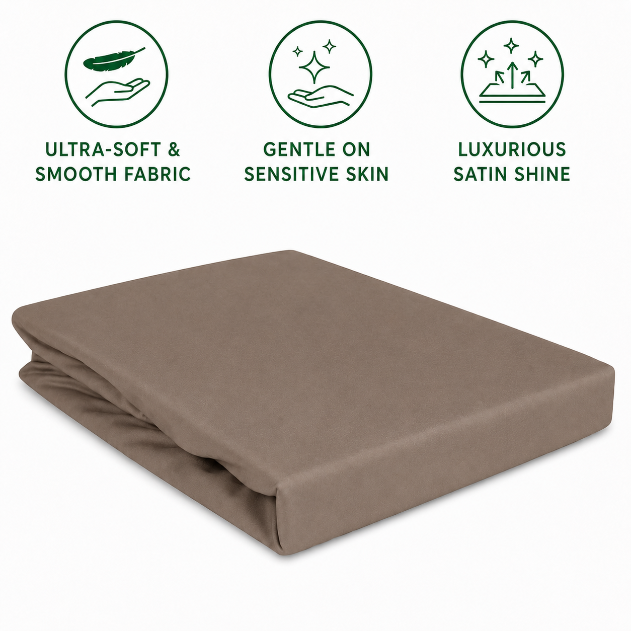 Luxury Cotton Fitted Bed Sheet – Dark Beige