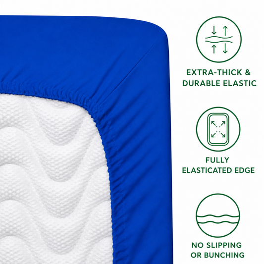 Luxury Cotton Fitted Bed Sheet – Royal Blue