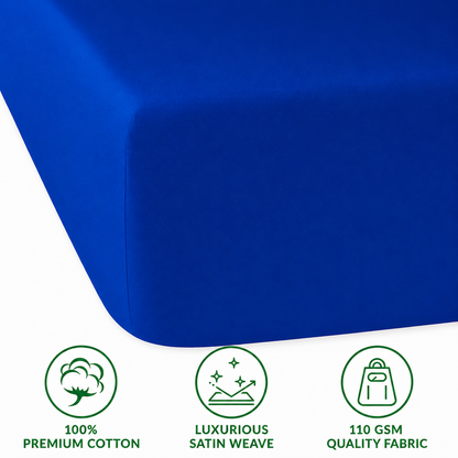 Luxury Satin Flat Bed Sheet – Royal Blue