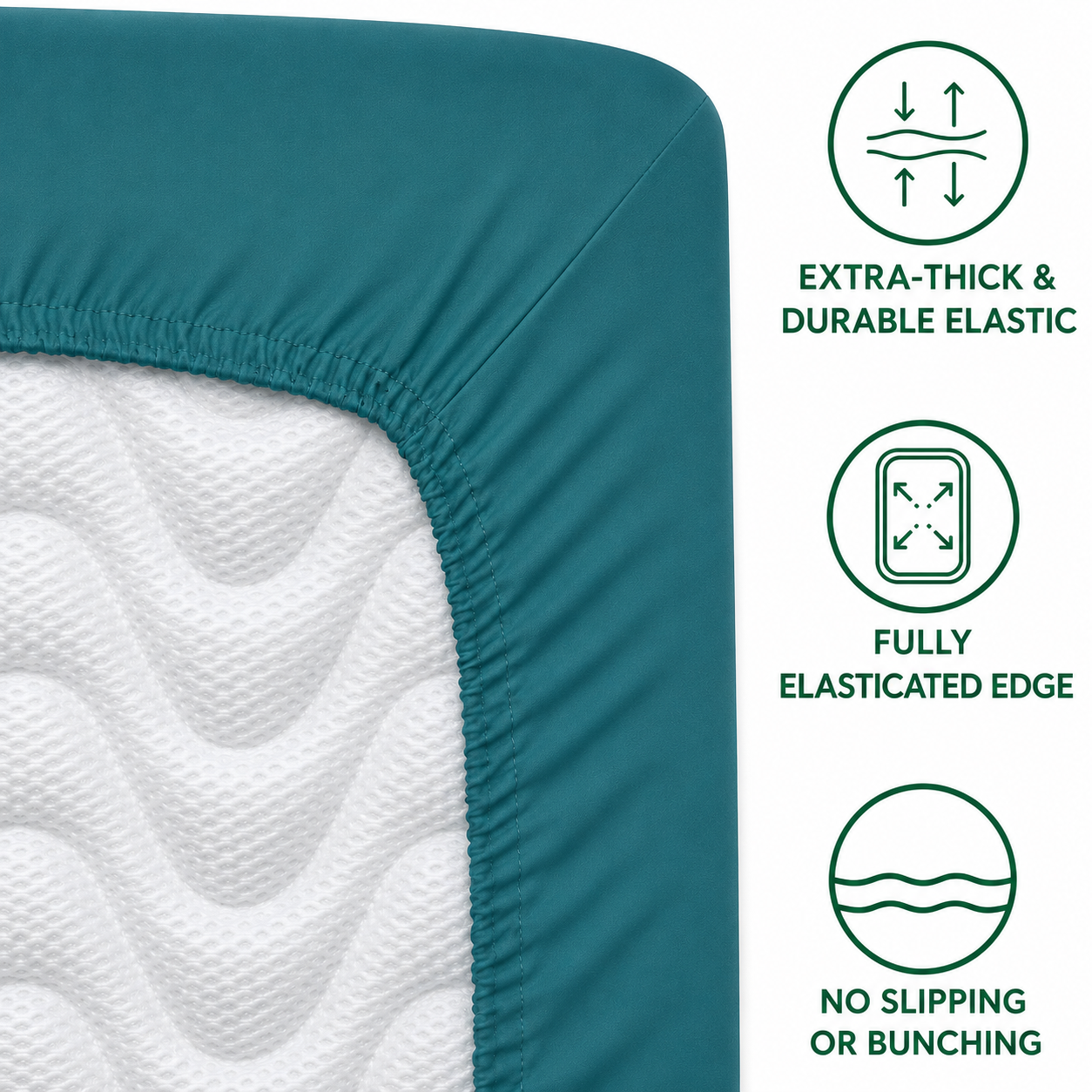 Luxury Satin Fitted Bed Sheet - Teal