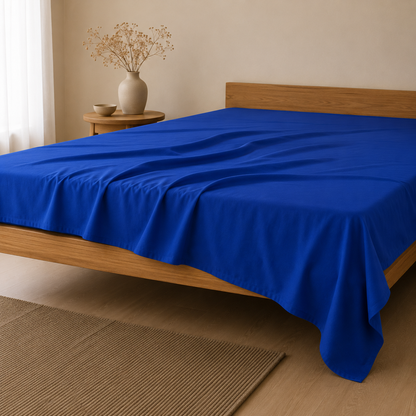 Luxury Cotton Flat Bed Sheet – Royal Blue