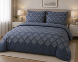 Cotton Family Comfort Duvet Cover + 4 Pillowcase (Dora – Dark Blue)