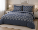 Cotton Family Comfort Duvet Cover + 2 Pillowcase (Dora – Dark Blue)