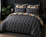 Cotton Family Comfort Duvet Cover + 4 Pillowcase (Carla Grey)