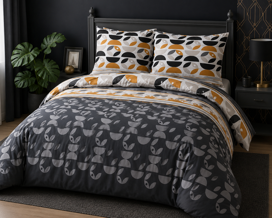 Cotton Family Comfort Duvet Cover + 2 Pillowcase (Carla Grey)