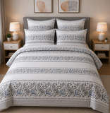 Cotton Family Comfort Duvet Cover + 4 Pillowcase (Paisley-Calm)