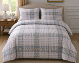 Cotton Family Comfort Duvet Cover + 2 Pillowcase (grey check)