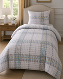 Cotton Family Comfort Duvet Cover + 1 Pillowcase (grey check)