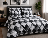 Cotton Family Comfort Duvet Cover + 4 Pillowcase (symmetrical diamonds)