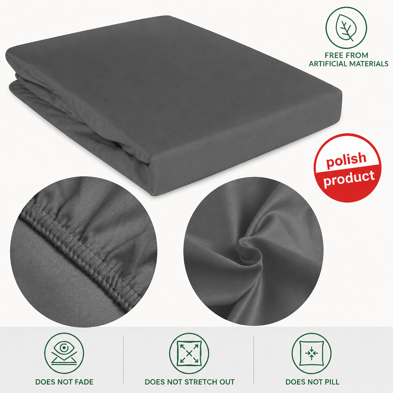 Luxury Cotton Fitted Bed Sheet – Charcoal Grey