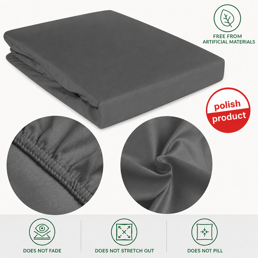 Luxury Cotton Flat Bed Sheet – Charcoal Grey