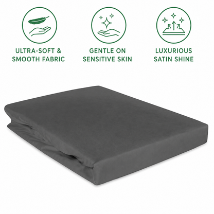 Luxury Cotton Flat Bed Sheet – Charcoal Grey
