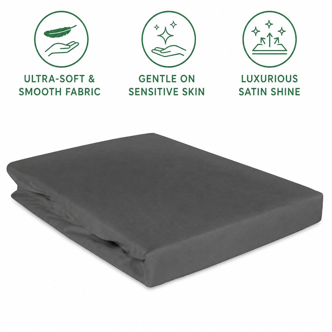 Luxury Cotton Fitted Bed Sheet – Charcoal Grey