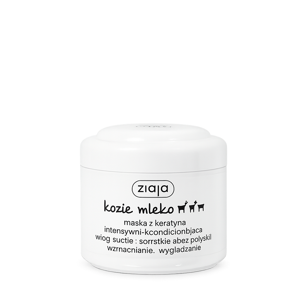 White jar of Ziaja kozie mleko on a white background