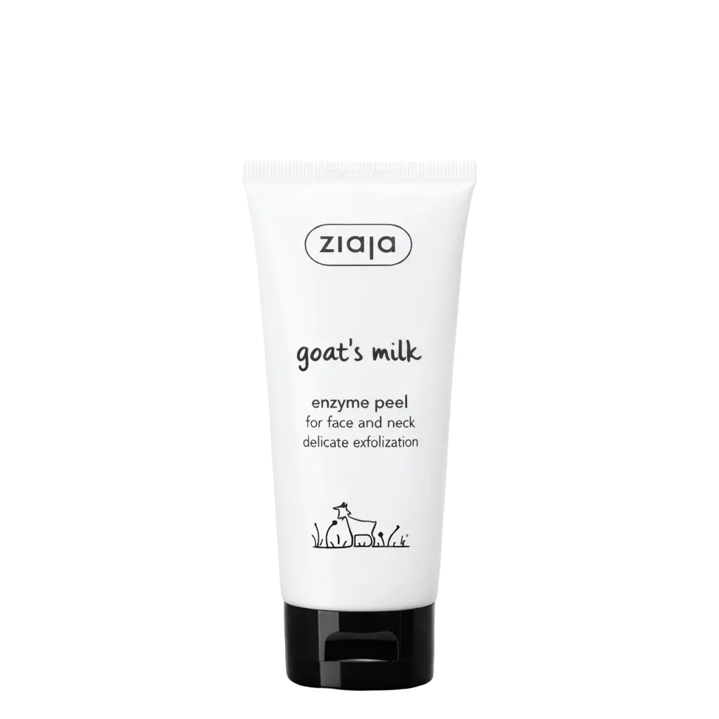 Ziaja goat's milk enzyme peel tube on a white background