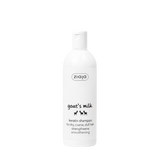 Ziaja goat's milk shampoo bottle on a white background