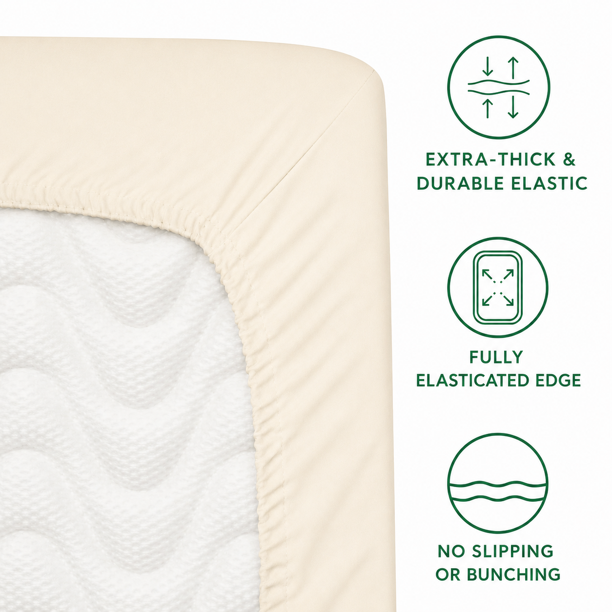Luxury Satin Flat Bed Sheet – Cream
