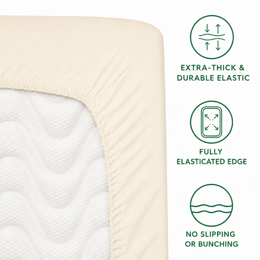 Luxury Cotton Fitted Bed Sheet – Cream