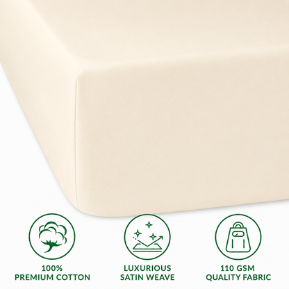 Luxury Cotton Fitted Bed Sheet – Cream