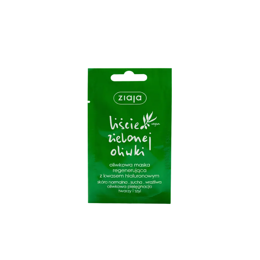 Ziaja green hair mask packaging on a white background