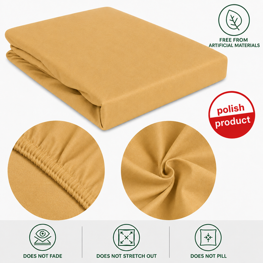 Luxury Satin Fitted Bed Sheet - Mustard