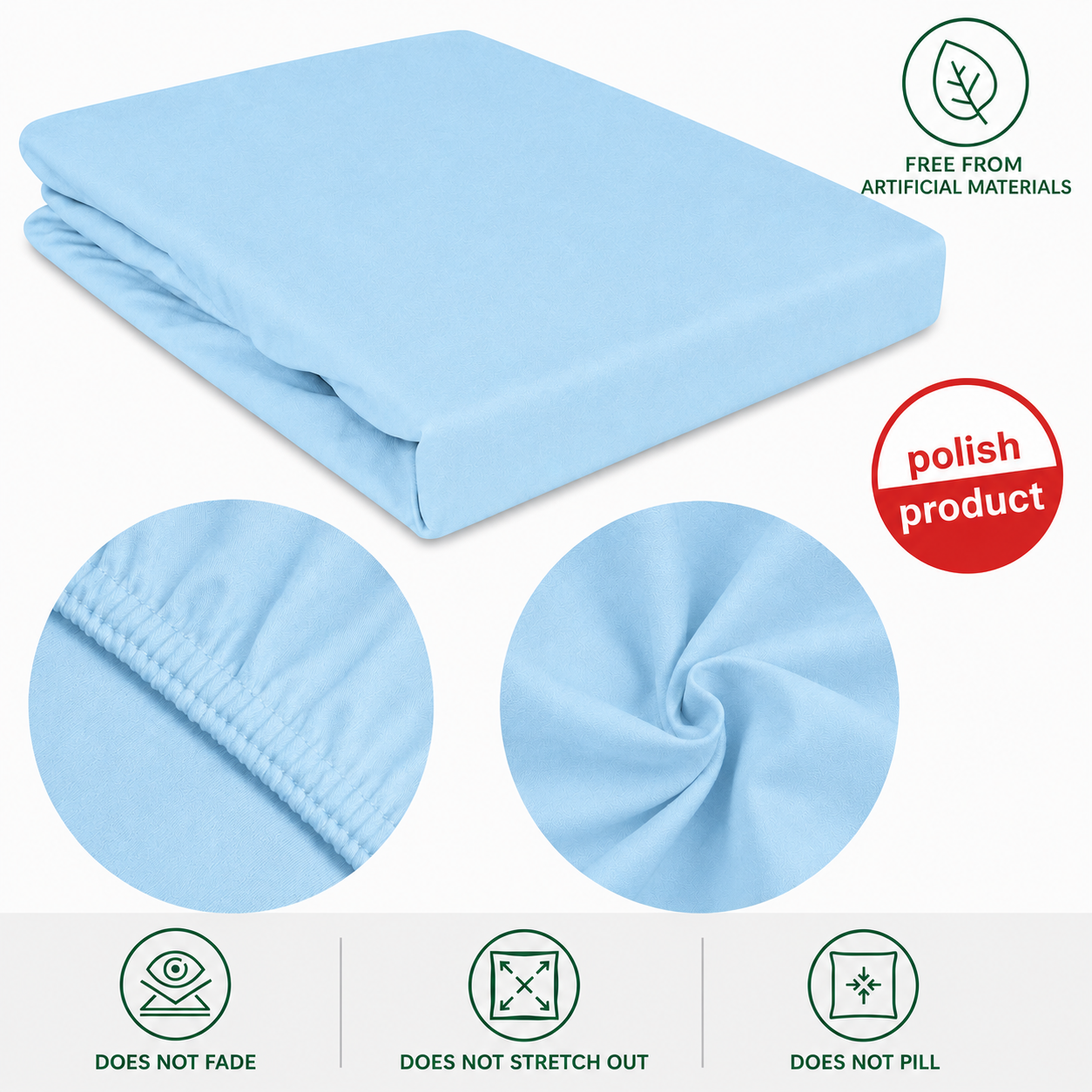 Luxury Satin Fitted Bed Sheet - Blue