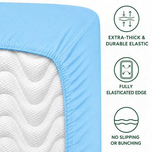 Luxury Cotton Fitted Bed Sheet – Blue